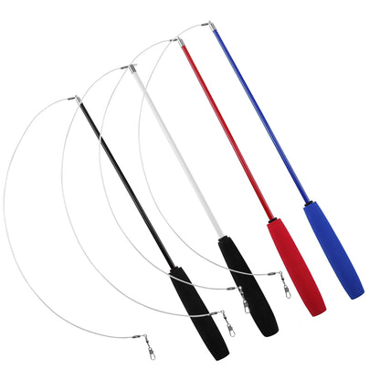 Cat Teaser Wands Three-section Telescopic Fishing Pole Wand Kitten Funny Catcher Teaser Stick Rod Interactive Stick Teaser Toys