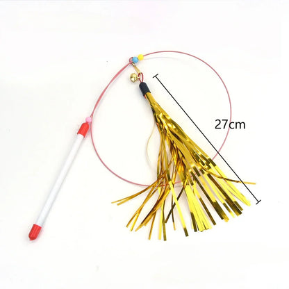Interactive Cat Toy Handfree Cat Stick Playing Kitten Playing Teaser Wand Toy Suction Cup Bird/Feather Cat Wand Pet Supplies