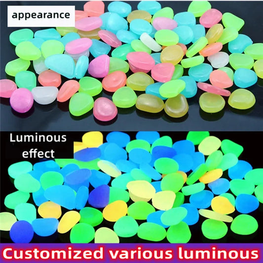 Luminous Stones Glow in The Dark Pebbles Glowing Stones Outdoor Walkways Home Garden Yard Decor Fish Tank Pebble Rocks
