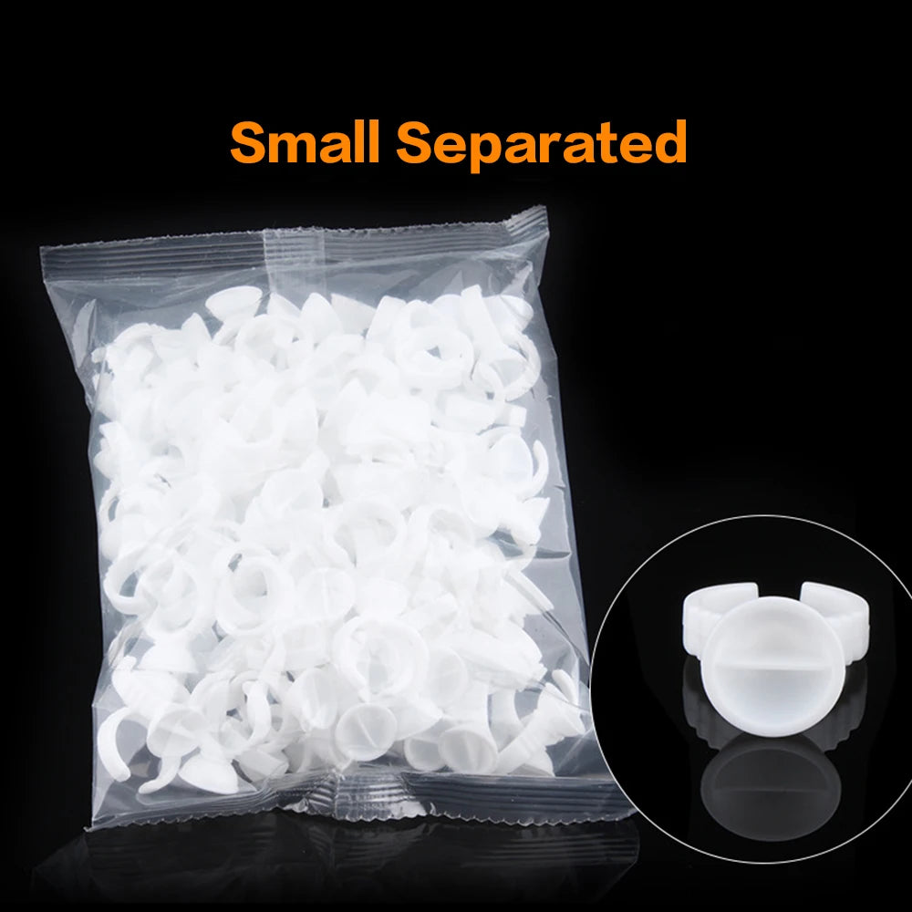 AILEISHI Wholesale 100Pcs/Bag Disposable Eyelash Extension Glue Ring Cup Tattoo Pigment Holder Container Lash Tools Supplier