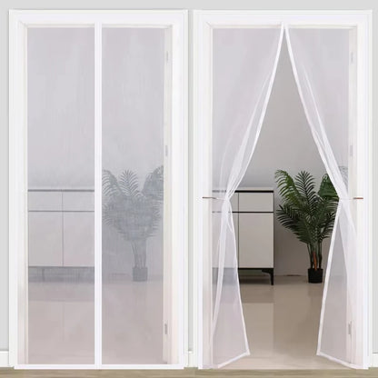 Magnetic Screen Door Curtain Summer Anti-Mosquito Net Fly Insect Screen Mesh Automatic Closing No Punching Easy Installation