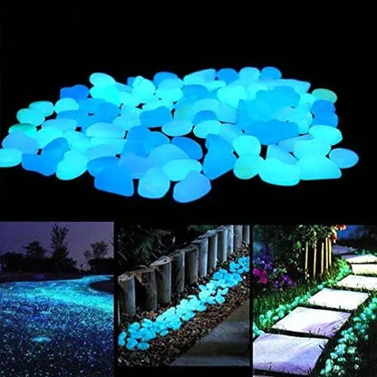 Luminous Stones Glow in The Dark Pebbles Glowing Stones Outdoor Walkways Home Garden Yard Decor Fish Tank Pebble Rocks