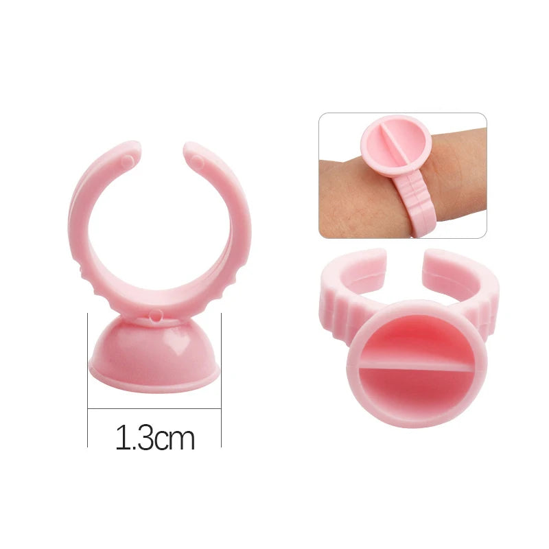 AILEISHI Wholesale 100Pcs/Bag Disposable Eyelash Extension Glue Ring Cup Tattoo Pigment Holder Container Lash Tools Supplier