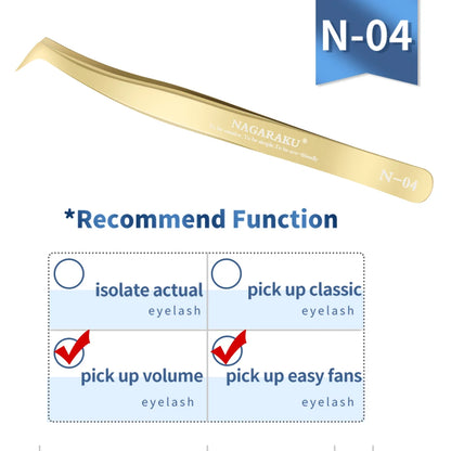 NAGARAKU Eyelash Extension Tweezers False Eyelashes Makeup Stainless Steel Professional Volume Tweezer 3D Accurate Pincet