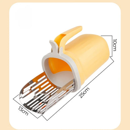 cat poop scoop integrated color blocked cat litter scoop with built in garbage bag storage scoop poop cat cleaning supplies