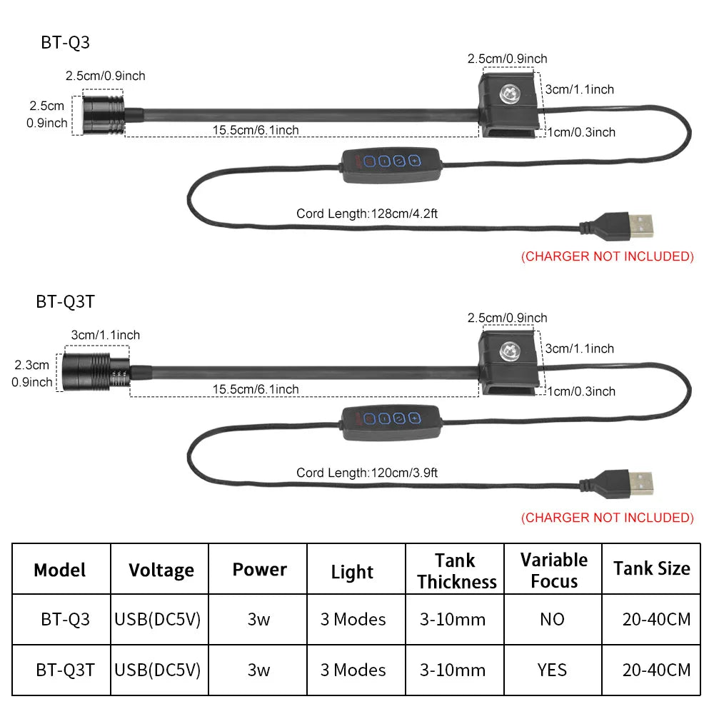 USB Aquarium Light Lighting plants Grow Light Super Slim LED 3W Aquatic Plant Lighting Waterproof Clip-on Lamp For Fish Tank