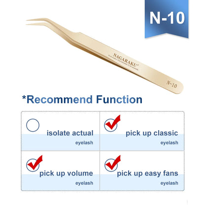 NAGARAKU Eyelash Extension Tweezers False Eyelashes Makeup Stainless Steel Professional Volume Tweezer 3D Accurate Pincet