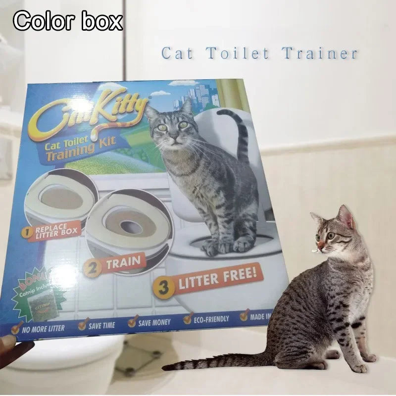 Cat Toilet Indoor Reusable Pet Litter Trainer Potty Cats Supplies Tray Professional Kit Kitty Toilets Cat System Training Toilet