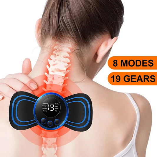 EMS Neck Massage 8 Mode 19 Gears Electric Pulse Neck Massager Relieve Muscle Fatigue Tools Relax For Men&Women