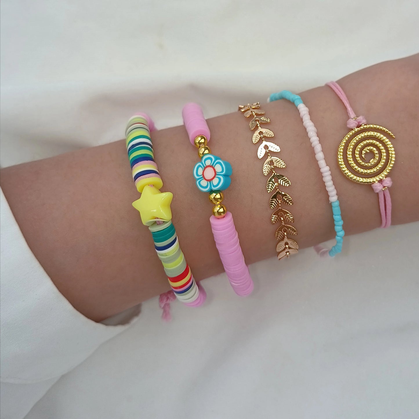 5pcs/lot Bohemian Mixed Golden Shell Starfish Bracelet Women Summer Beach Casual Jewelry Accessories Friendship Gift