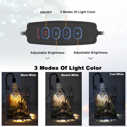 USB Aquarium Light Lighting plants Grow Light Super Slim LED 3W Aquatic Plant Lighting Waterproof Clip-on Lamp For Fish Tank