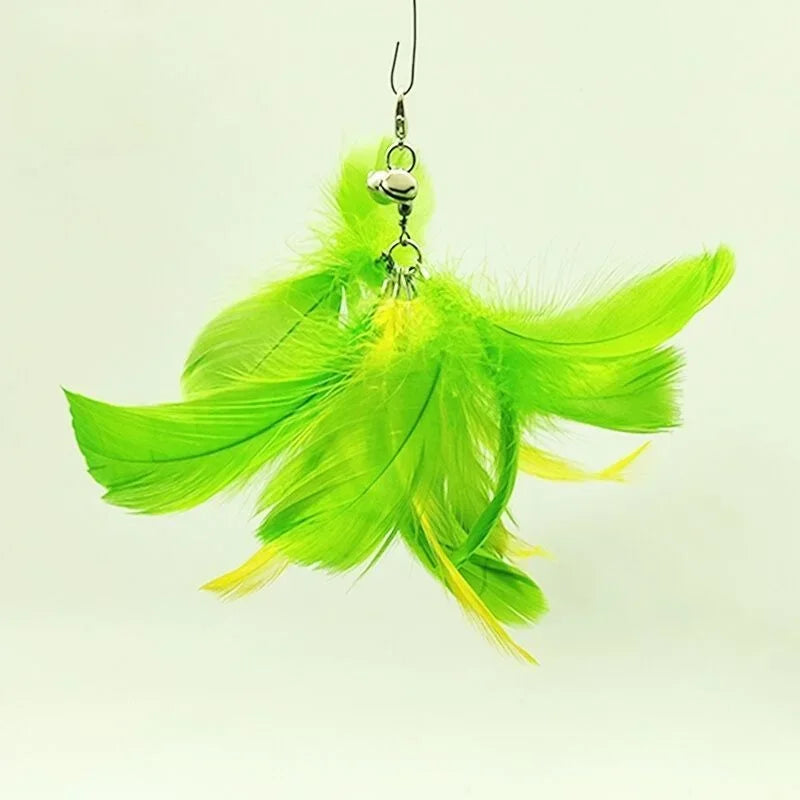 Interactive Cat Toy Handfree Cat Stick Playing Kitten Playing Teaser Wand Toy Suction Cup Bird/Feather Cat Wand Pet Supplies
