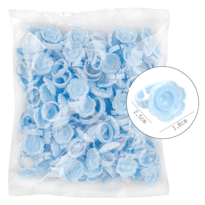 AILEISHI Wholesale 100Pcs/Bag Disposable Eyelash Extension Glue Ring Cup Tattoo Pigment Holder Container Lash Tools Supplier