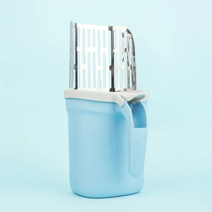 cat poop scoop integrated color blocked cat litter scoop with built in garbage bag storage scoop poop cat cleaning supplies