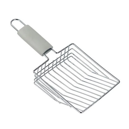 Cat Litter Shovel  Wood Handle Metal Scooper with Hook Portable Stainless Steel Sifting Kitten Toilet Cleaning Tool Pet Products