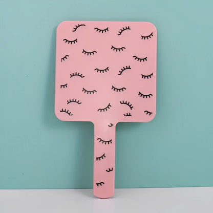 Eyelash Extension Handheld Makeup Mirror Square Vanity Mirror with Plastic Handle Hand High Definition Mirror Beauty Accessories