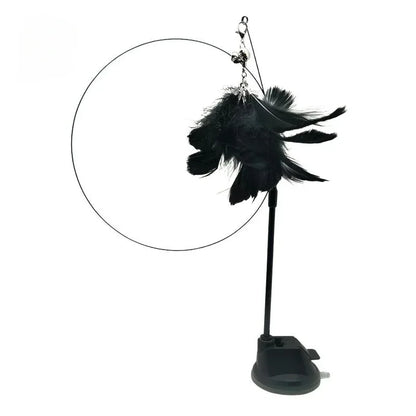 Interactive Cat Toy Handfree Cat Stick Playing Kitten Playing Teaser Wand Toy Suction Cup Bird/Feather Cat Wand Pet Supplies