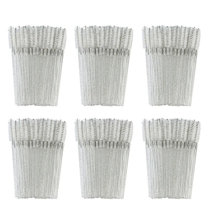 ANNAFRIS 50Pcs  Disposable Eyelash  Brush Soft Head Crystal Eyebrow Brush Lash Extension Brush  Mascara Wand Makeup Tool