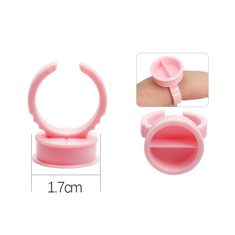 AILEISHI Wholesale 100Pcs/Bag Disposable Eyelash Extension Glue Ring Cup Tattoo Pigment Holder Container Lash Tools Supplier