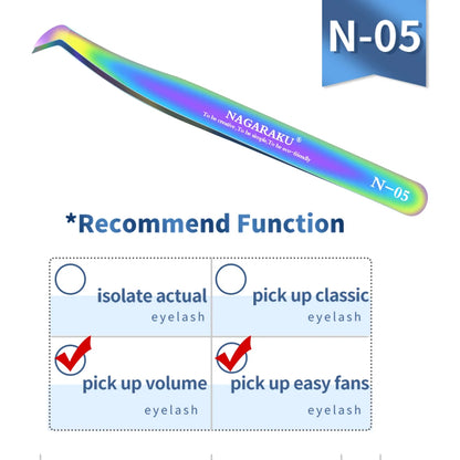 NAGARAKU Eyelash Extension Tweezers False Eyelashes Makeup Stainless Steel Professional Volume Tweezer 3D Accurate Pincet