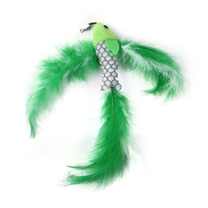 Interactive Cat Toy Handfree Cat Stick Playing Kitten Playing Teaser Wand Toy Suction Cup Bird/Feather Cat Wand Pet Supplies