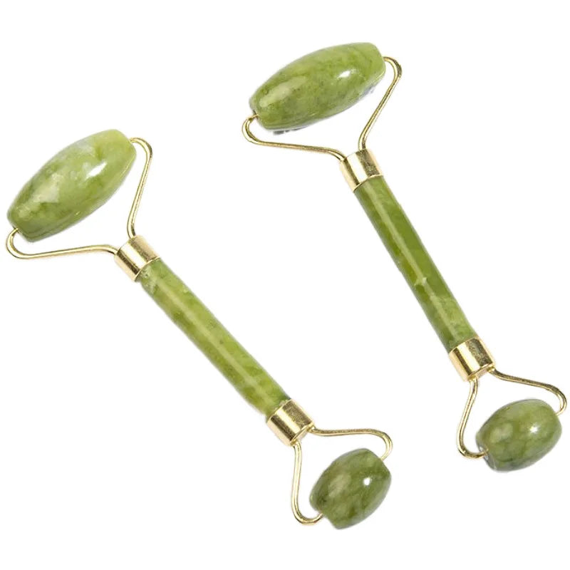 Jade Stone Face Roller Facial Massager Double Rollers